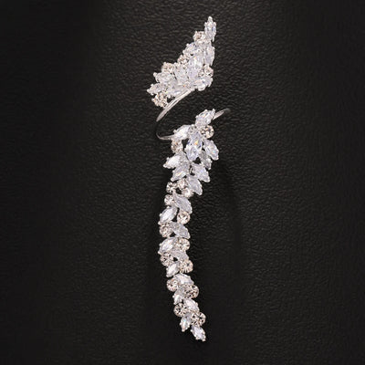 Stonefans Luxury Open Rings for Woman Engagement Elegant Rhinestone Rings Jewelry White Crystal Adjustable Party Prom Wedding