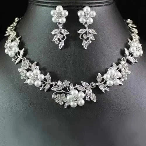 Luxury Rhinestone & Faux Pearl Bridal Jewelry Set