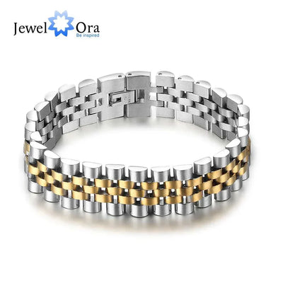 Luxury Gold‑Tone Stainless Steel Men’s Chain Link Bracelet