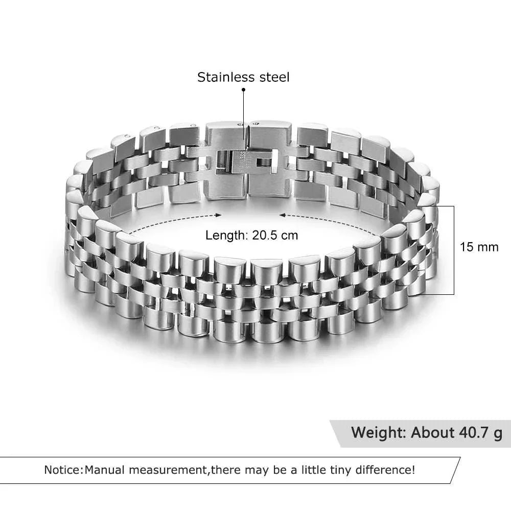 Luxury Gold‑Tone Stainless Steel Men’s Chain Link Bracelet
