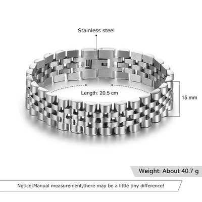 Luxury Gold‑Tone Stainless Steel Men’s Chain Link Bracelet