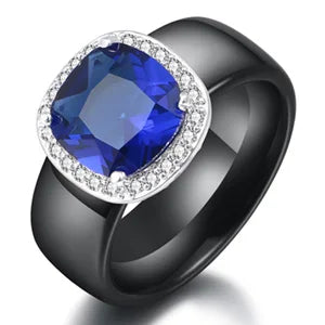 S925 Sterling Silver Green Stone Ring