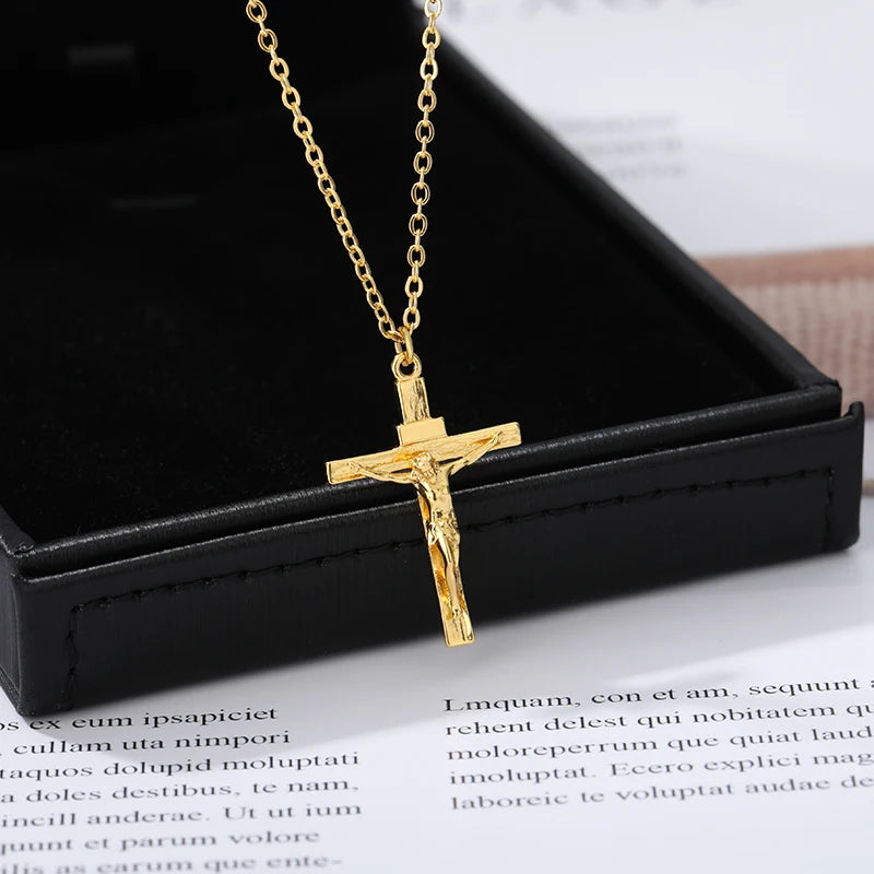 Religion Cross Necklace For Women & Men Stainless Steel Chains