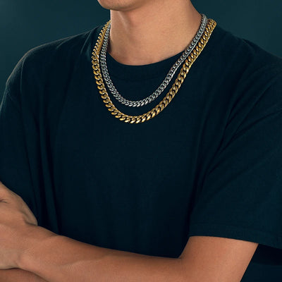 8mm 6mm Classic Cuban Chain Stainless Steel Necklace For Men's Women Chains Around The Neck Gold Silver Color Necklace Gift