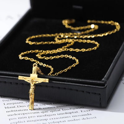 Religion Cross Necklace For Women & Men Stainless Steel Chains
