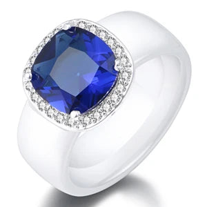 S925 Sterling Silver Green Stone Ring
