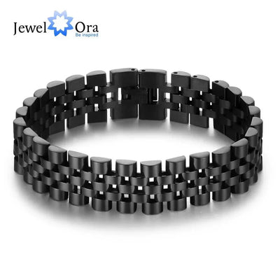 Luxury Gold-Tone Stainless Steel Men’s Chain Link Bracelet on white background highlighting gold finish.
