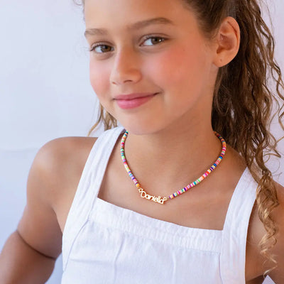 Collar de acero inoxidable personalizado con nombre para mujer y niña, collar suave de arcoíris personalizado, gargantilla con colgante, joyería, regalos de Navidad