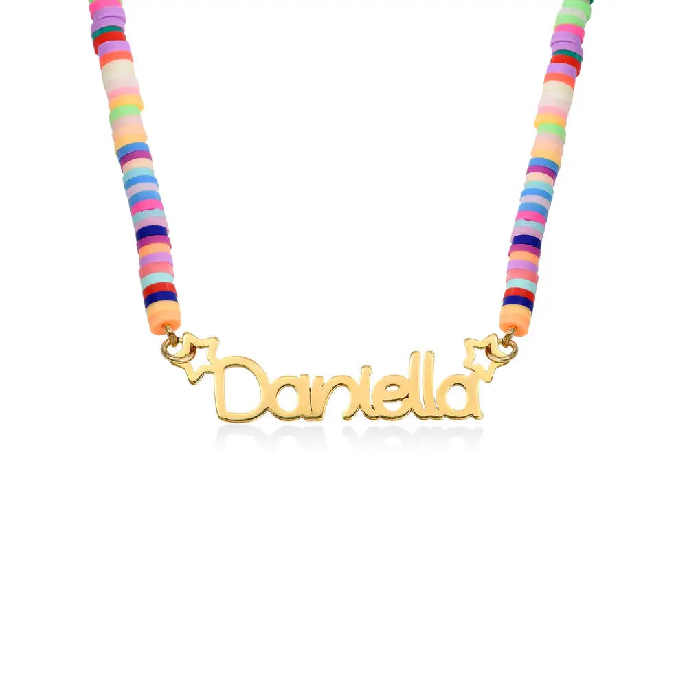 Collar de acero inoxidable personalizado con nombre para mujer y niña, collar suave de arcoíris personalizado, gargantilla con colgante, joyería, regalos de Navidad
