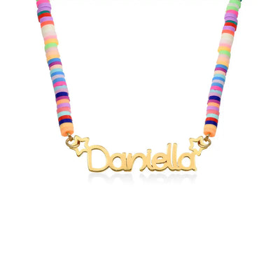 Collar de acero inoxidable personalizado con nombre para mujer y niña, collar suave de arcoíris personalizado, gargantilla con colgante, joyería, regalos de Navidad