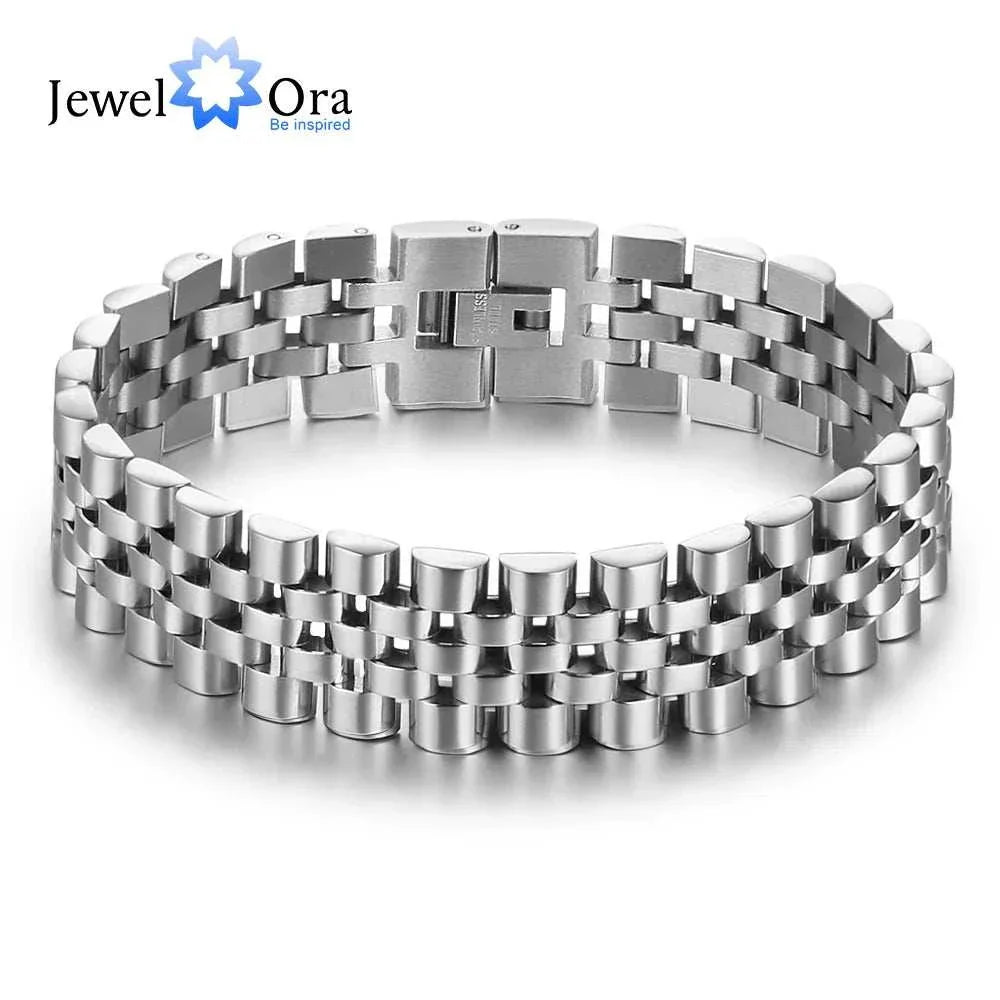 Luxury Gold‑Tone Stainless Steel Men’s Chain Link Bracelet