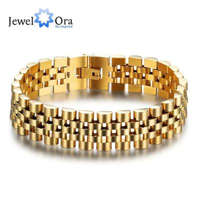 Luxury Gold‑Tone Stainless Steel Men’s Chain Link Bracelet
