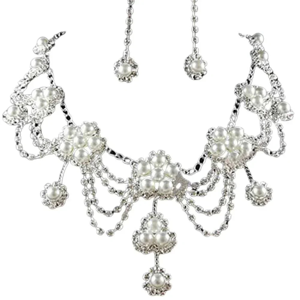 Luxury Rhinestone & Faux Pearl Bridal Jewelry Set