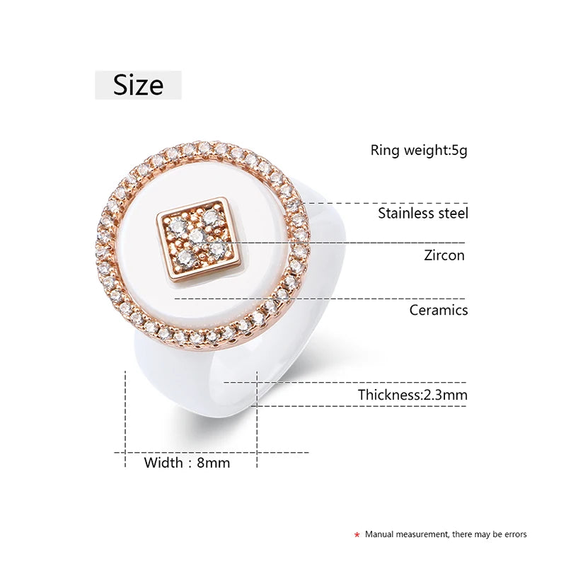 Oversize CZ Crystal Fashion Ring Stainless Steel – Chunky Never-Fade Statement Ring