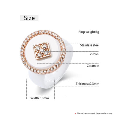 Oversize CZ Crystal Fashion Ring Stainless Steel – Chunky Never-Fade Statement Ring