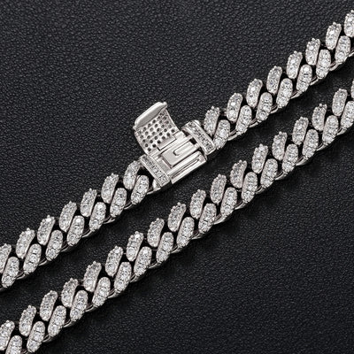 6mm 8mm Width Fashion Miami Cuban Chain Necklace For Women Men's Hip Hop Jewelry Copper Cubic Zirconia Bling Charm Chains