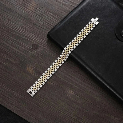 Luxury Gold‑Tone Stainless Steel Men’s Chain Link Bracelet