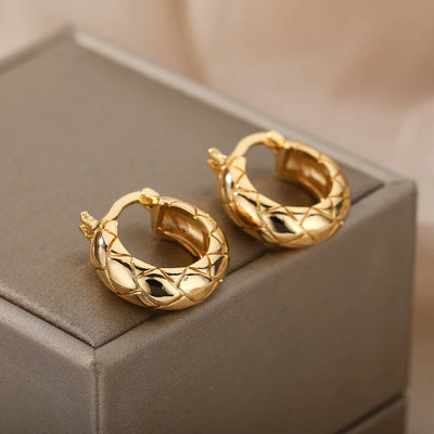 Pendientes redondos irregulares para mujer, de acero inoxidable, con forma geométrica, llamativos, para fiesta, joyería de moda, regalo, bisutería femenina