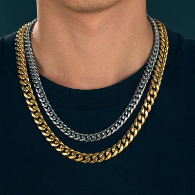 8mm 6mm Classic Cuban Chain Stainless Steel Necklace For Men's Women Chains Around The Neck Gold Silver Color Necklace Gift