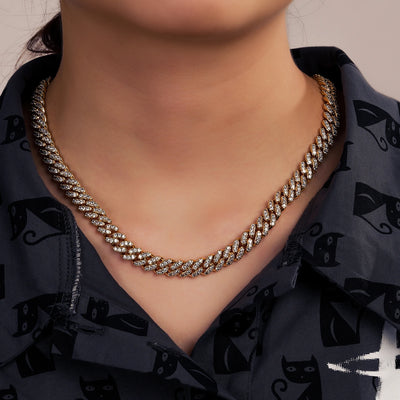6mm 8mm Width Fashion Miami Cuban Chain Necklace For Women Men's Hip Hop Jewelry Copper Cubic Zirconia Bling Charm Chains
