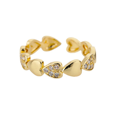 Zircon Crystal Stone Rainbow Rings For Women Stainless Steel Gold Color Wedding Couple Ring Christmas Jewelry Gift Bijoux Femme