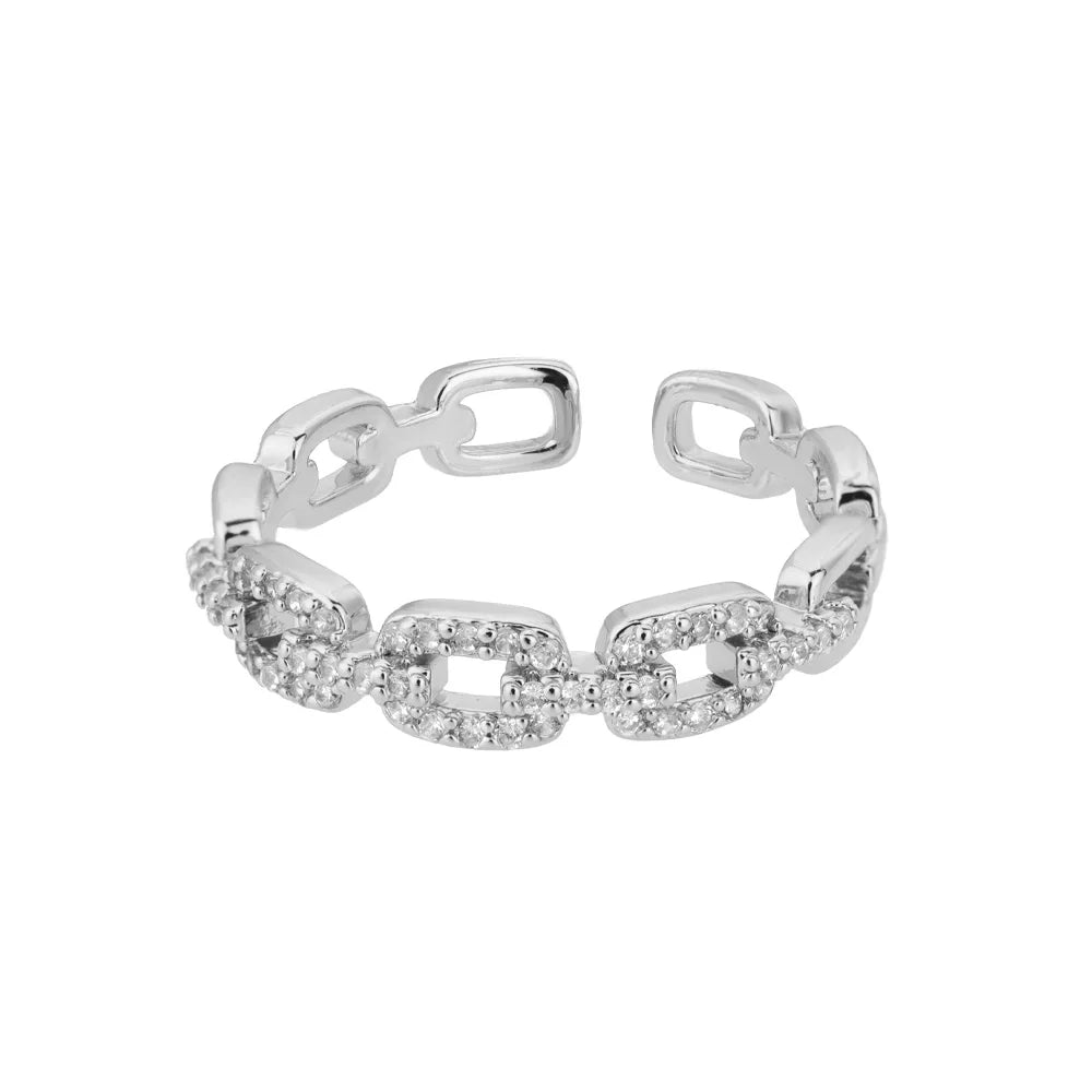 Zircon Crystal Stone Rainbow Rings For Women Stainless Steel Gold Color Wedding Couple Ring Christmas Jewelry Gift Bijoux Femme
