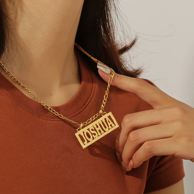 Collar con nombre personalizado para mujer, joyería de acero inoxidable chapada en oro de 18 quilates, colgante personalizado, regalos de joyería para ella