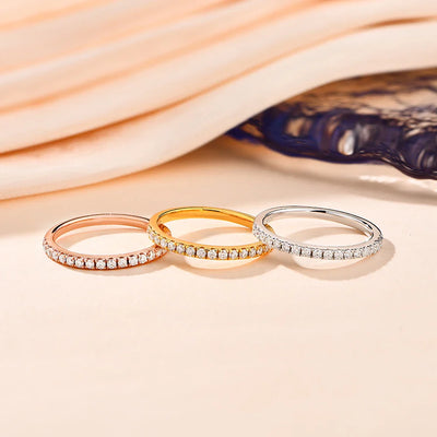ATTAGEMS Classic White Gold‑Plated Moissanite Ring