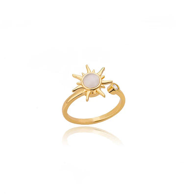 Zircon Crystal Stone Rainbow Rings For Women Stainless Steel Gold Color Wedding Couple Ring Christmas Jewelry Gift Bijoux Femme