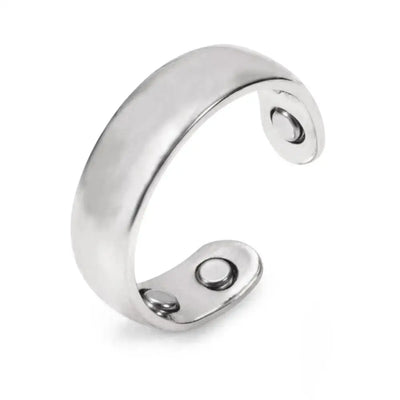 Energy Magnetic Tourmaline Ring Health Care Jewelry shot under soft light to reveal magnetic inlay and stone texture.