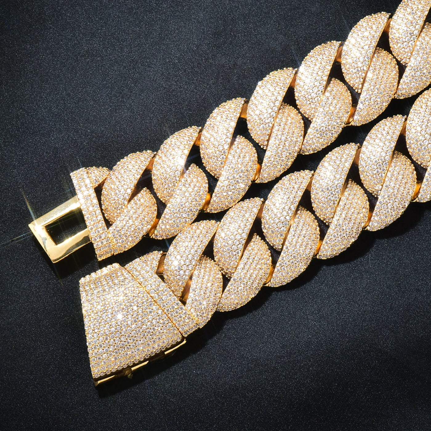 20mm Miami Cuban Chain Men’s Hip Hop Jewelry – Copper Zircon Gold Color