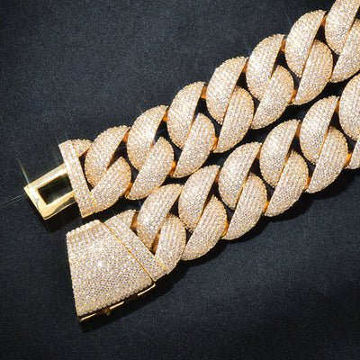 20mm Miami Cuban Chain Men’s Hip Hop Jewelry – Copper Zircon Gold Color
