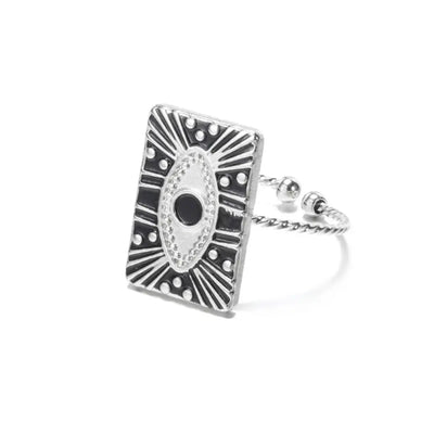 GATTVICT Fashion Turkey Evil Eye Heart Open Rings For Women Ring Turkish Eye Joints Gold Color Rings Men Stainless Steel Jewelry