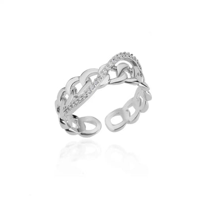 Zircon Crystal Stone Rainbow Rings For Women Stainless Steel Gold Color Wedding Couple Ring Christmas Jewelry Gift Bijoux Femme