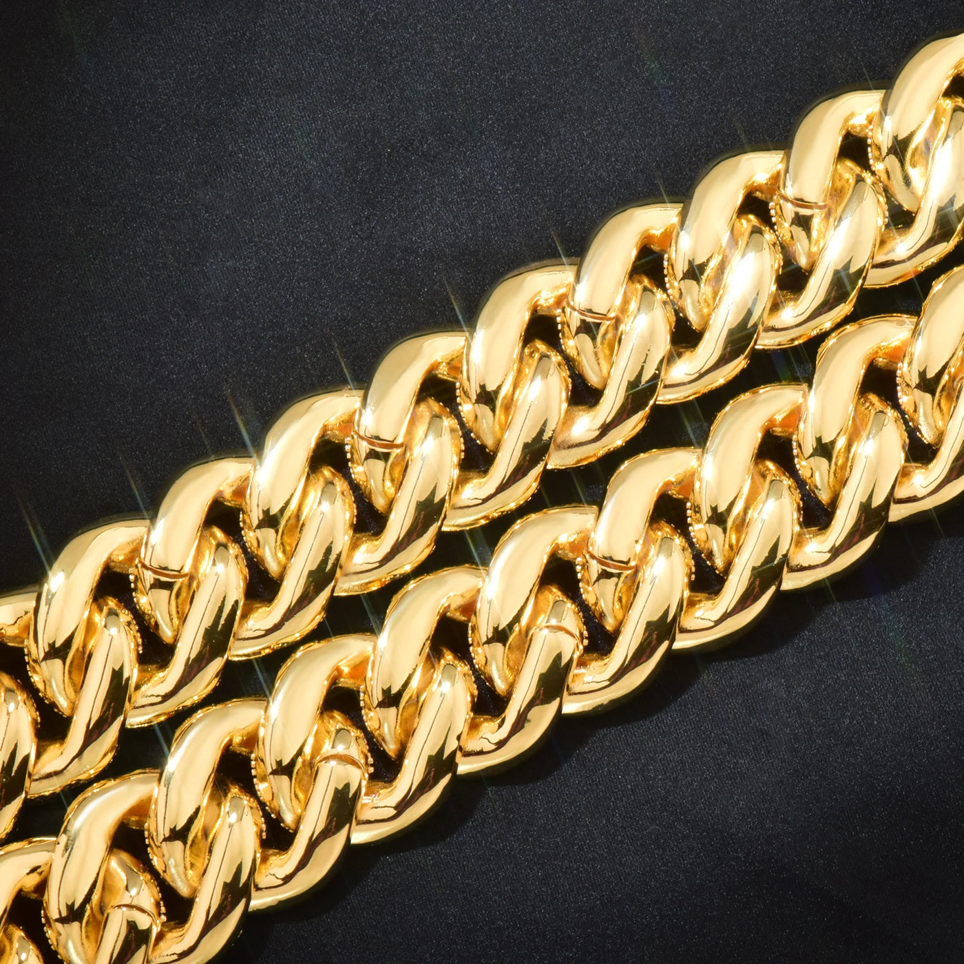 20mm Miami Cuban Chain Men’s Hip Hop Jewelry – Copper Zircon Gold Color