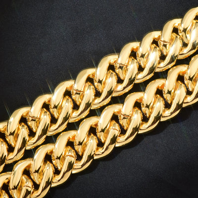 20mm Miami Cuban Chain Men’s Hip Hop Jewelry – Copper Zircon Gold Color