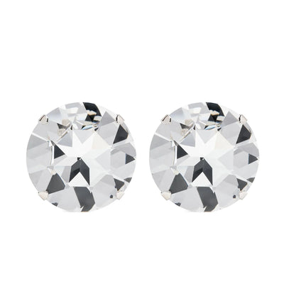 Pendientes Stonefans grandes y redondos con clip para las orejas, joyería sin perforaciones para mujer, pendientes de clip con cristales brillantes de diseñador, accesorios de boda