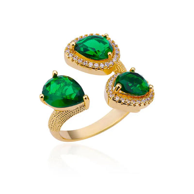 Gold-Plated Zircon Square Ring Stainless Steel – Wrapped Fashion Ring 2025