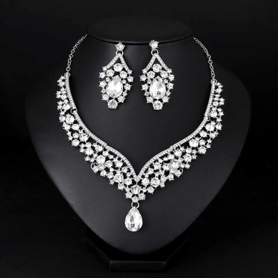 Luxury Rhinestone & Faux Pearl Bridal Jewelry Set