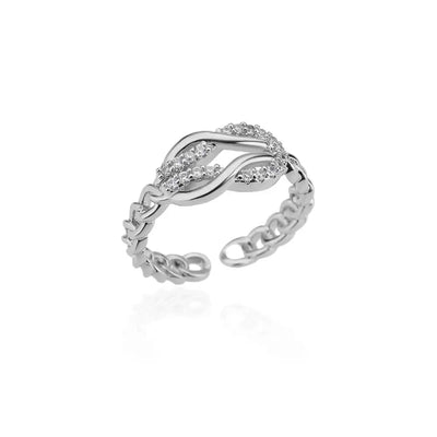 Zircon Crystal Stone Rainbow Rings For Women Stainless Steel Gold Color Wedding Couple Ring Christmas Jewelry Gift Bijoux Femme