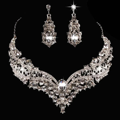 Luxury Rhinestone & Faux Pearl Bridal Jewelry Set