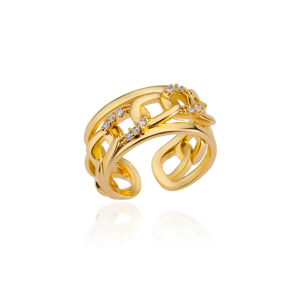 Zircon Crystal Stone Rainbow Rings For Women Stainless Steel Gold Color Wedding Couple Ring Christmas Jewelry Gift Bijoux Femme