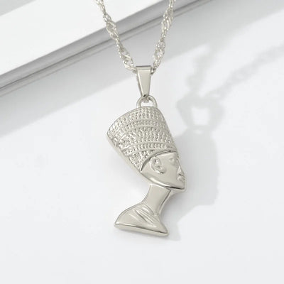 Vintage Egyptian Queen Nefertiti Necklaces For Women Stainless Steel Choker Necklace Black History Month Jewelry Gift