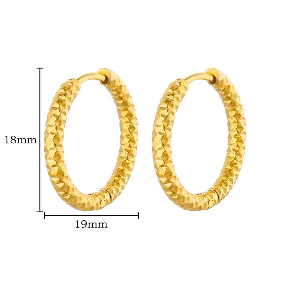 Stainless Steel Earrings for Women Gold Color Round Hoop Earrings 2023 Trending New Classic Couple Ear Piercing Jewelry aretes