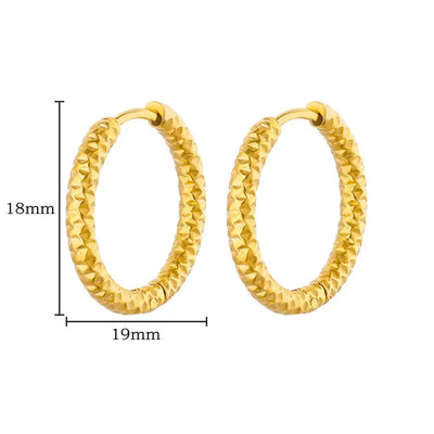 Stainless Steel Earrings for Women Gold Color Round Hoop Earrings 2023 Trending New Classic Couple Ear Piercing Jewelry aretes
