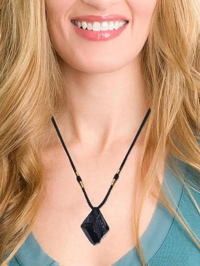 Natural Crystal Black Tourmaline Stone Necklace