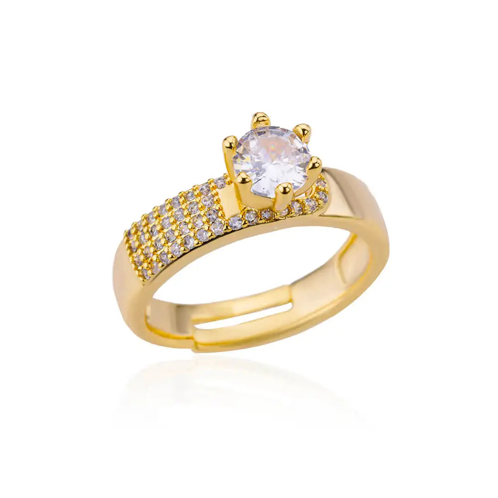 Gold-Plated Zircon Square Ring Stainless Steel – Wrapped Fashion Ring 2025