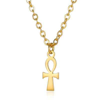 Cross Necklace For Women Classic Cross Collar Gold Color Egyptian Nile Ankh Choker Stainless Steel Chain Aesthetic Jewelry Gift