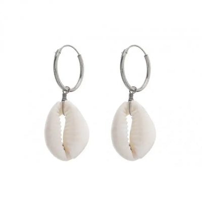 Cowrie shell earrings.