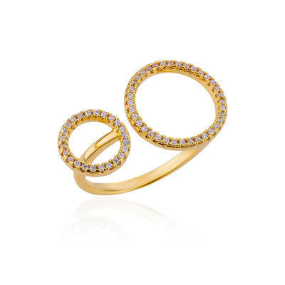 Gold-Plated Zircon Square Ring Stainless Steel – Wrapped Fashion Ring 2025